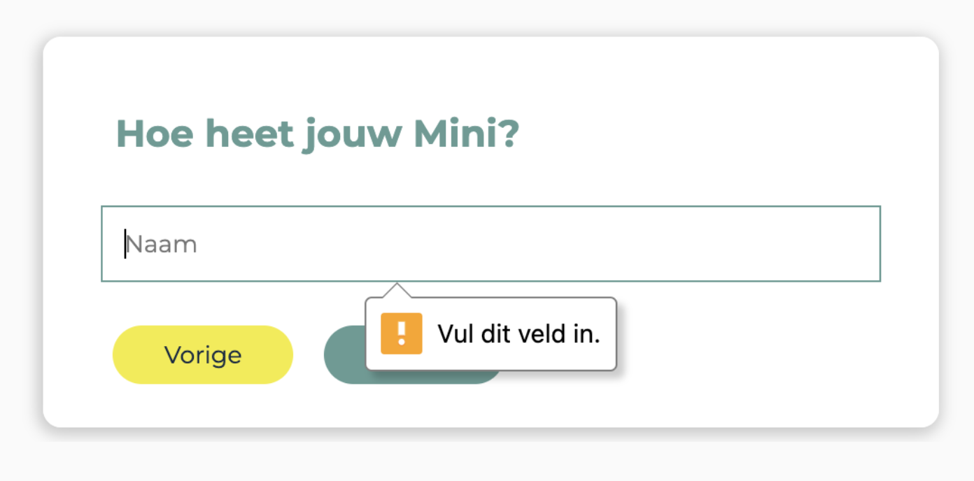 account aanmaken formulier